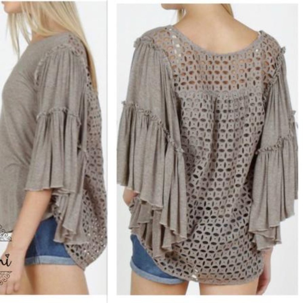 Tan Boho Top